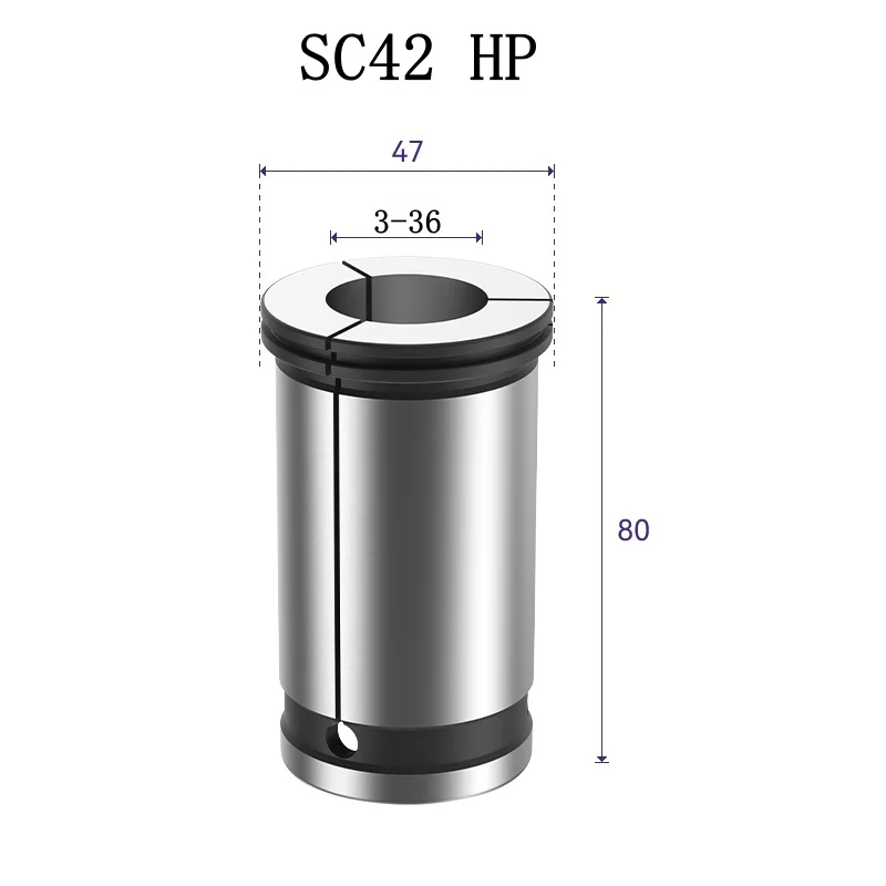 

SC42 HP 0.01 Inner Diameter 3-36mm Collet Hold Chuck with Standard Collet for CNC Milling Lathe Tool Engraving Machine