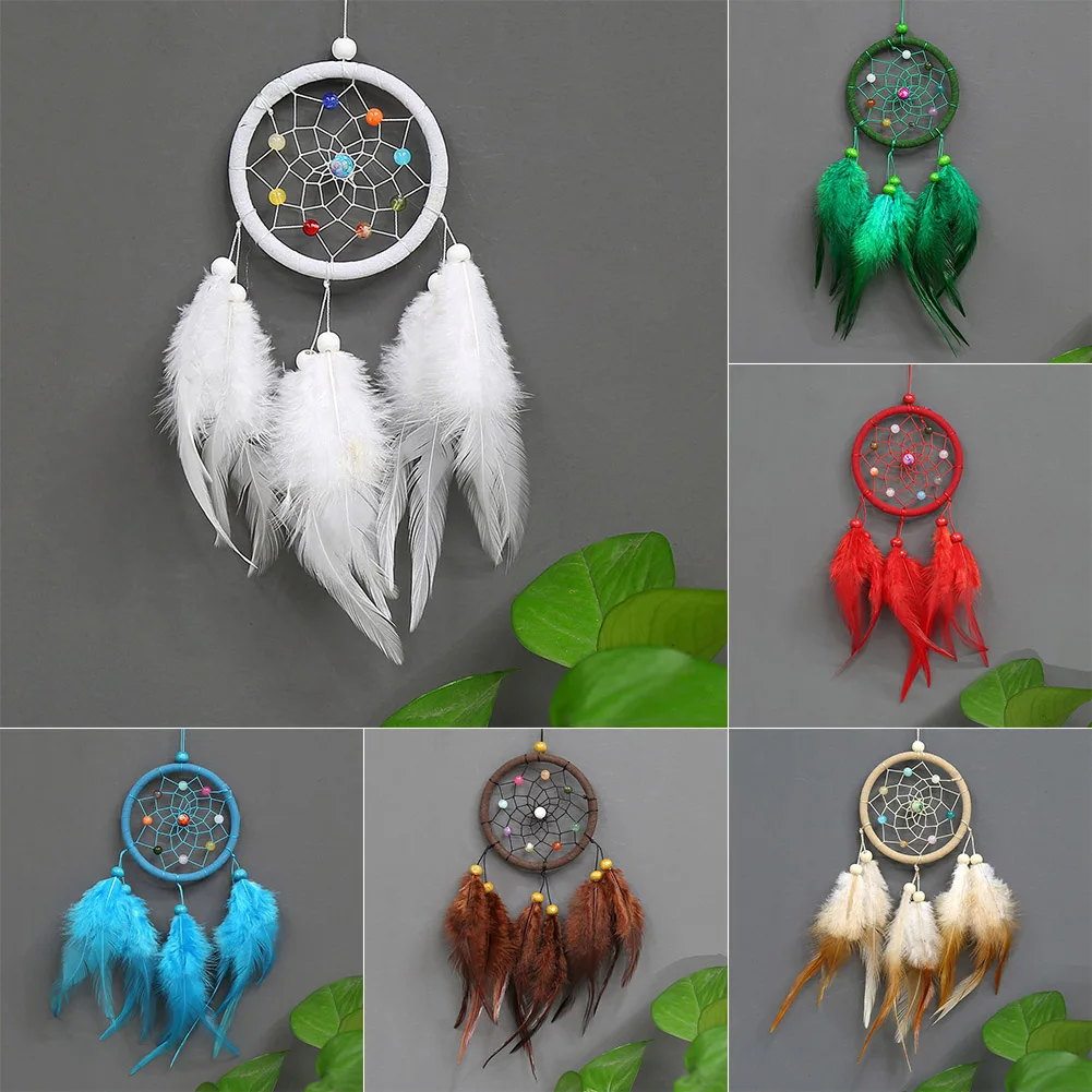 Dream Catcher Hanging Ornaments Indian Wall Car Decoration Birthday Gift Handmade Creative Colorful Feather Dreamcatcher Girls