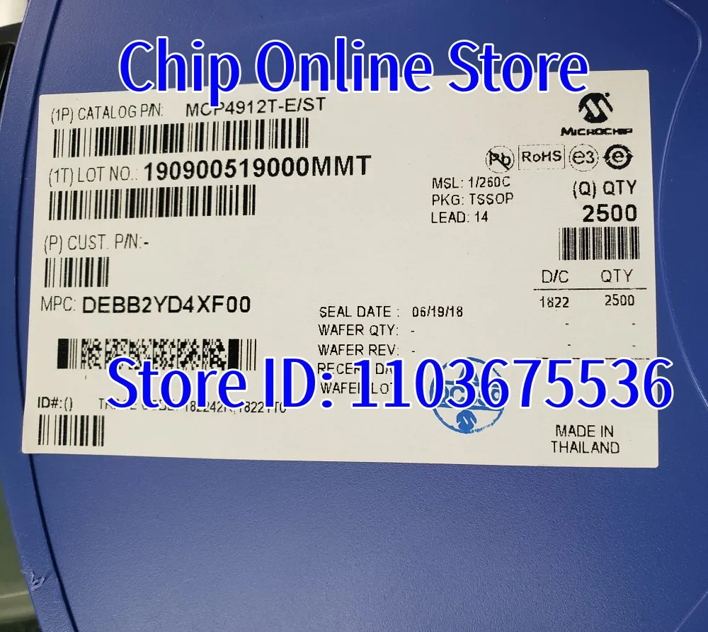 5~100pcs  MCP4912-E/ST  MCP4912T-E/ST  MCP4912  TSSOP14  New Original
