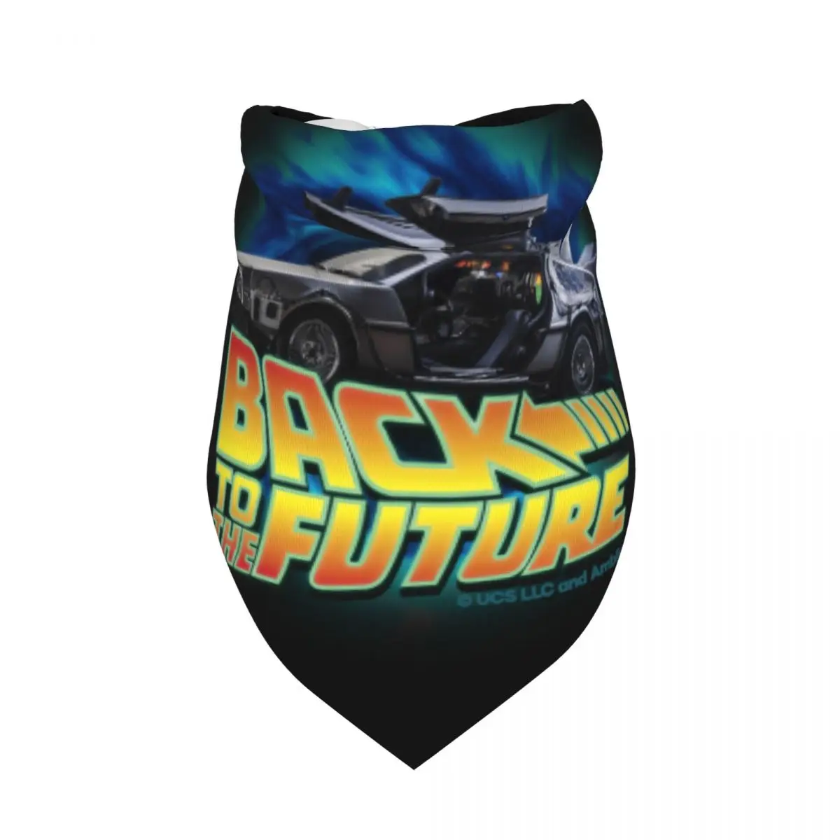 Delorean في الوقت العودة إلى المستقبل أوشحة الحيوانات الأليفة البوليستر القطط الجراء عصابات مضحك مثلث مريلة اكسسوارات الحيوانات الأليفة