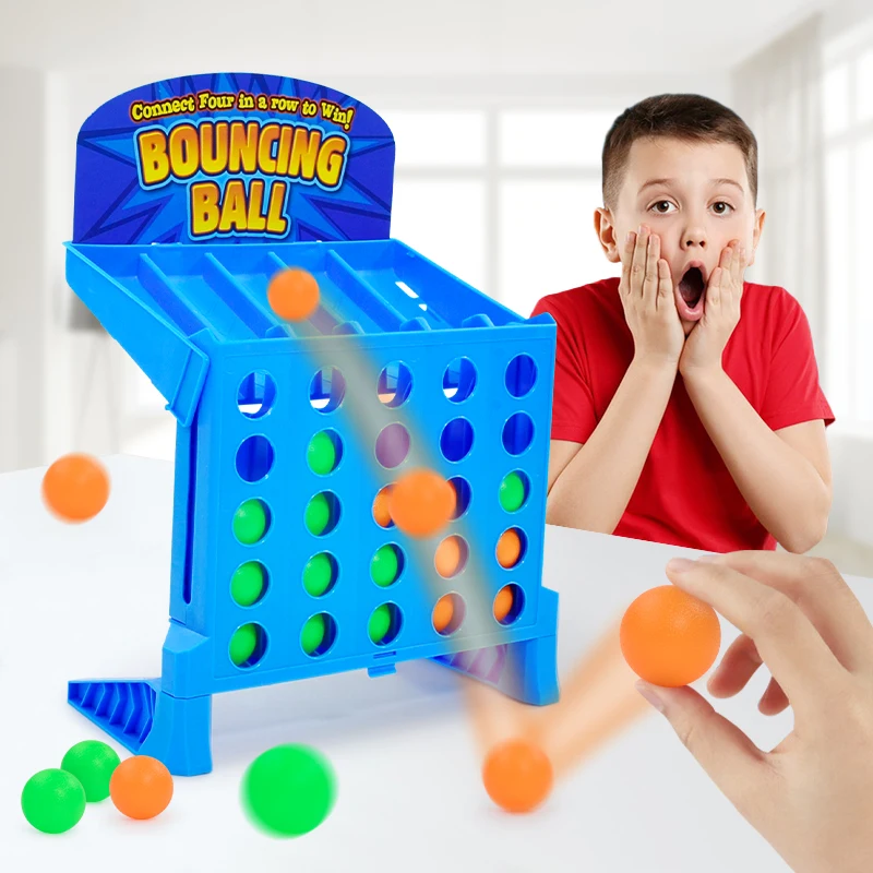 Children\'s Fun Four Ball Combo Three-Dimensional Gomoku Parent-Child Interactive Competitive Throwing And Jumping Table Game