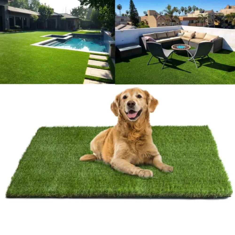 

Artificial Turf Grass Rug 1.77" Thick 6x15 Ft, Fake Grass Green Carpet Indoor Outdoor Mat, Dog Potty Pet Turf with, Customized