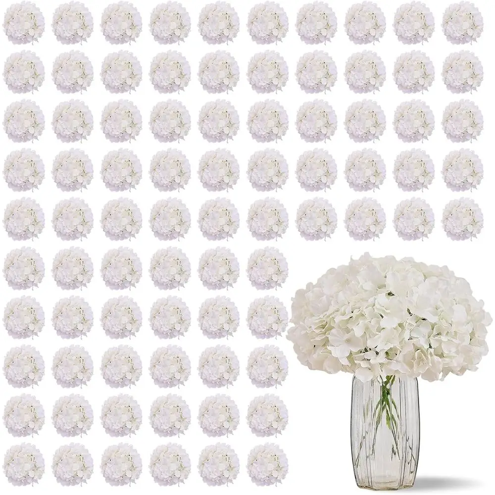 100 Stems Ivory Artificial Hydrangea Silk Flowers for Weddings, Home, Garden, and Party Decor