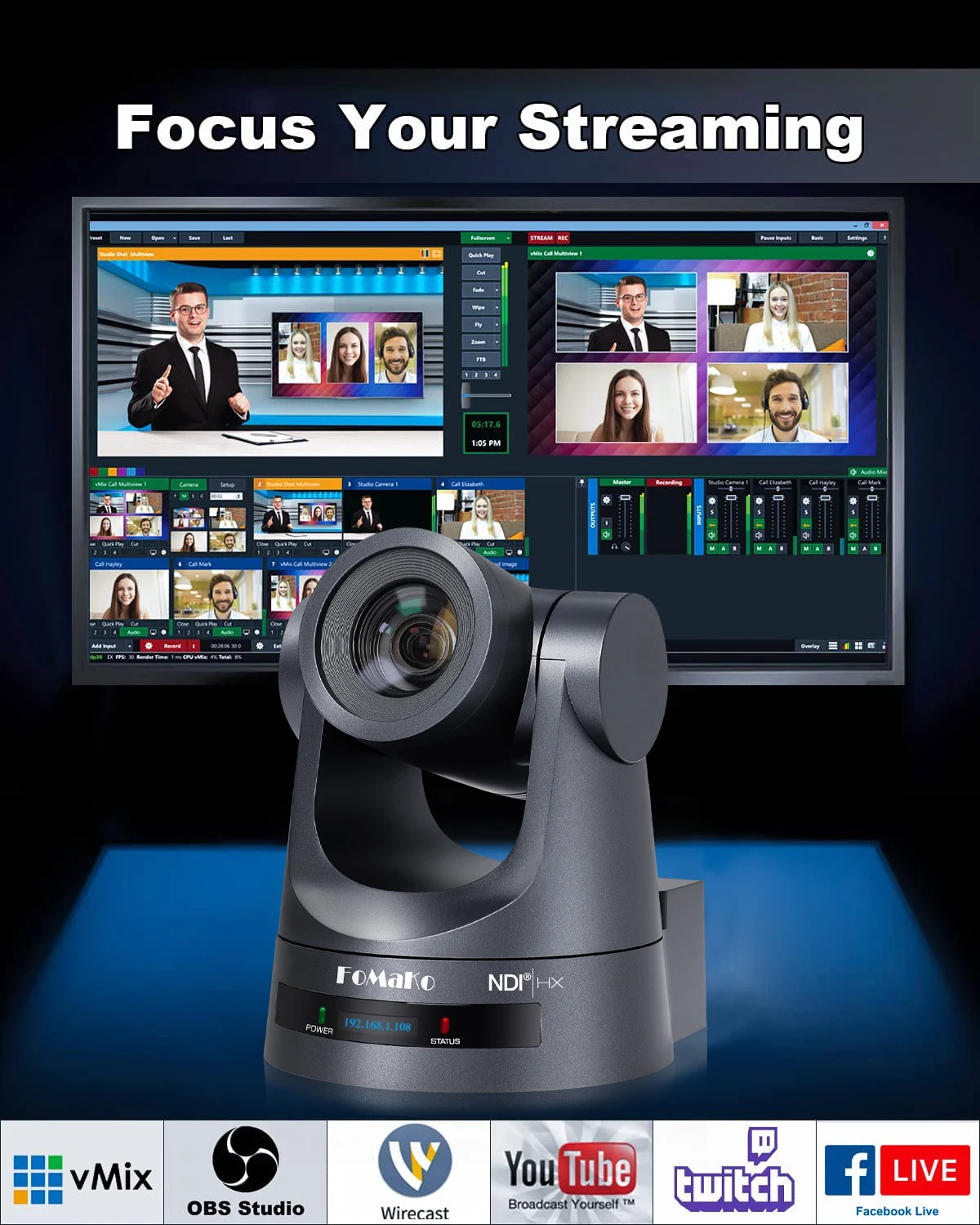 Best Price FoMaKo NDI Live Streaming PTZ Camera HDMI Camera HDMI 3G-SDI IP 20X PTZ Camera