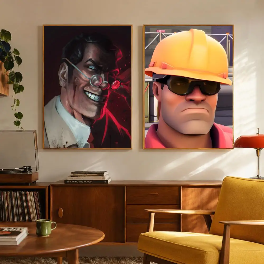 Shooter Game Team Fortress Poster Digital Solvent Print Waterproof PP Fade-Resistant Wall Art Room Decor Gift