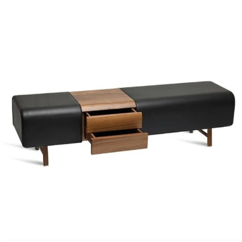 

Light luxury solid wood bedside stool Modern simple shoe changing stool, casual bench