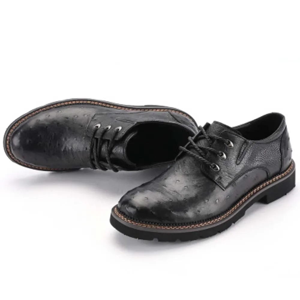 dae new  fashion  Ostrich leather  Men's shoes  Rubber outsole  non-slip  wear-resisting  men shoes