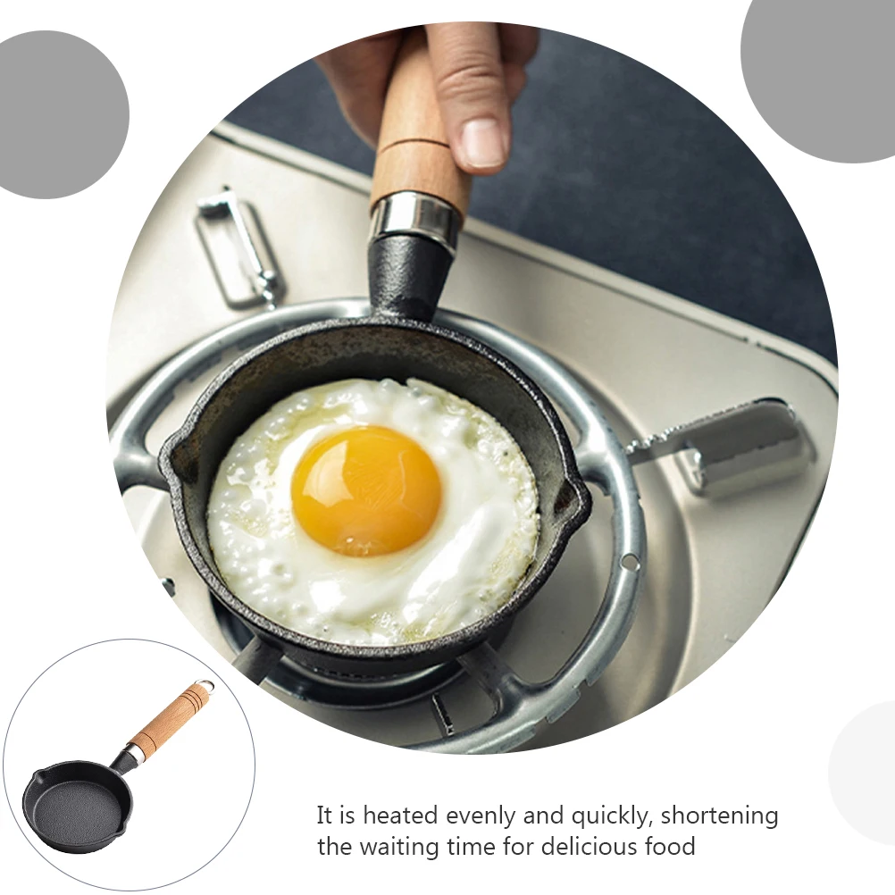 

Frying Pans Mini Omelet Cast Iron One Egg Small for Eggs Black Induction Nonstick