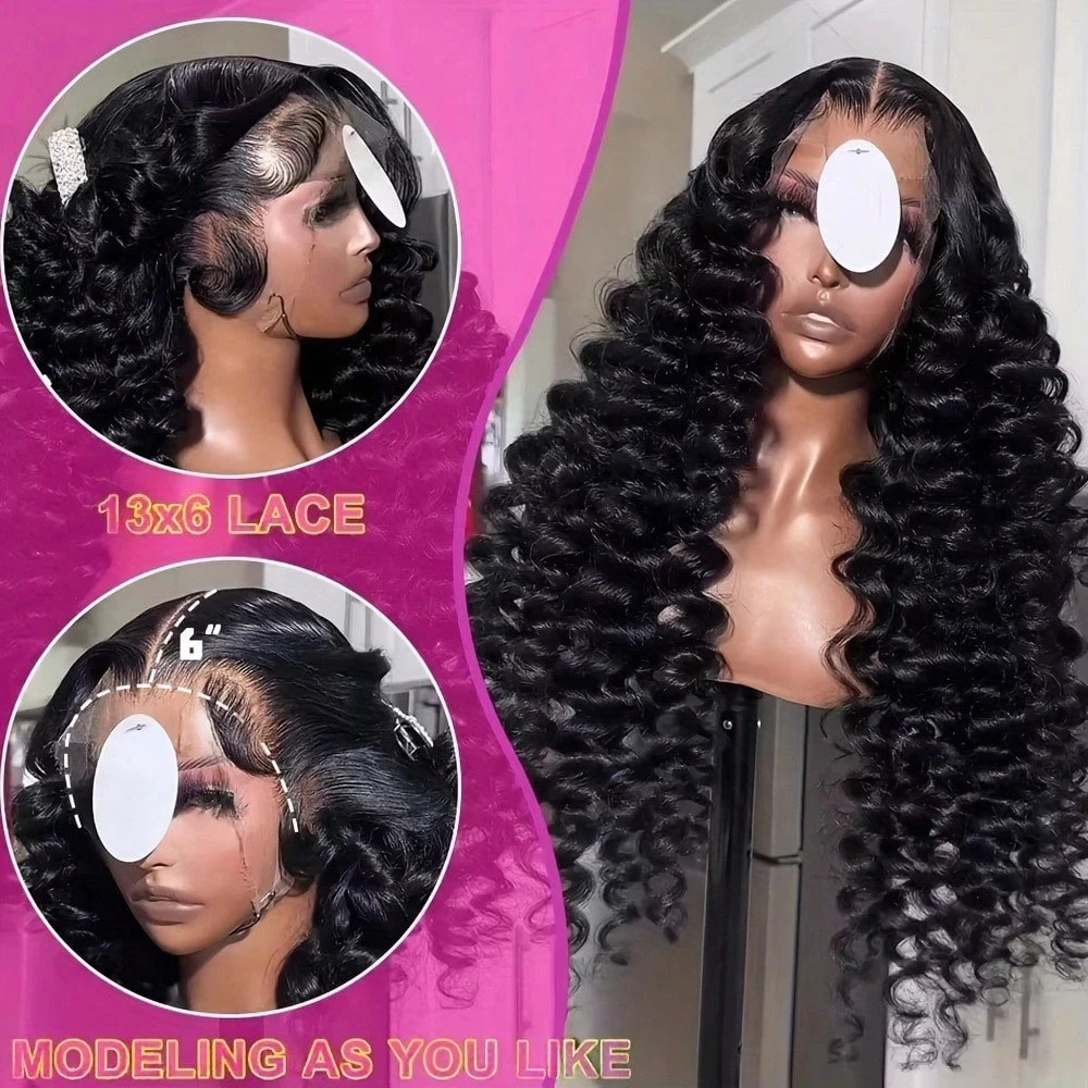 250 الكثافة فضفاض موجة عميقة الشعر البشري 13x4 HD كامل الدانتيل الشفاف إغلاق الباروكات شعر الإنسان مجعد الدانتيل الجبهة الباروكات للمرأة