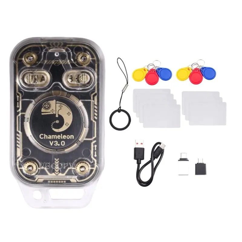 abzz-chameleon-v30-rfid-スマートチップリーダーエミュレータ-7xcuid-カード-6xuid-キーチェーン-125k-1356mhz-id-ic-タグコピー機リードライター