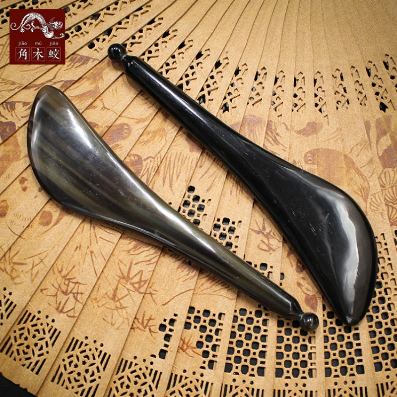 

Jiaomu Jiao Black Yak Horn Eye Scratcher Massage stick for acupressure and muscle relaxation production