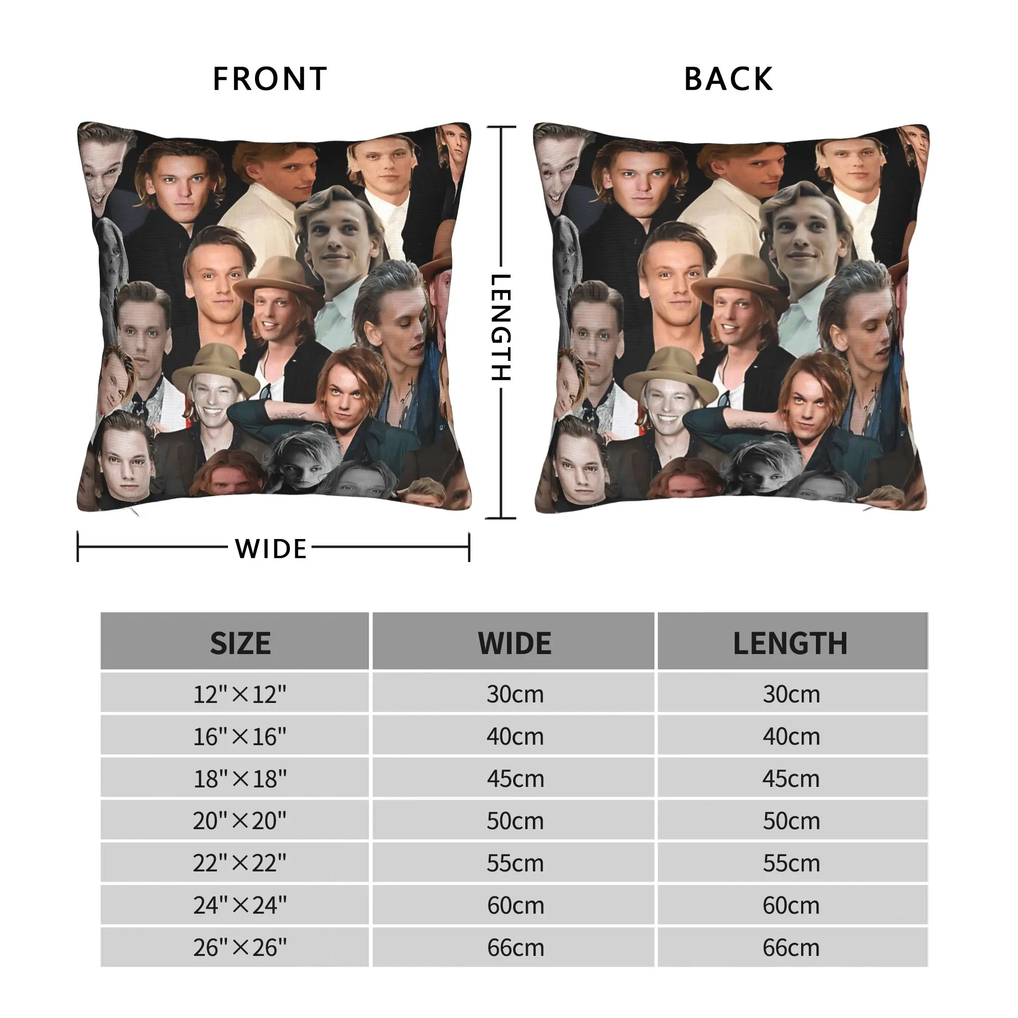Jamie Campbell Bower photo collage Pillow Cover  Design Cushion Cover Vintage Pillow Case For Chair Sofa Home Decor