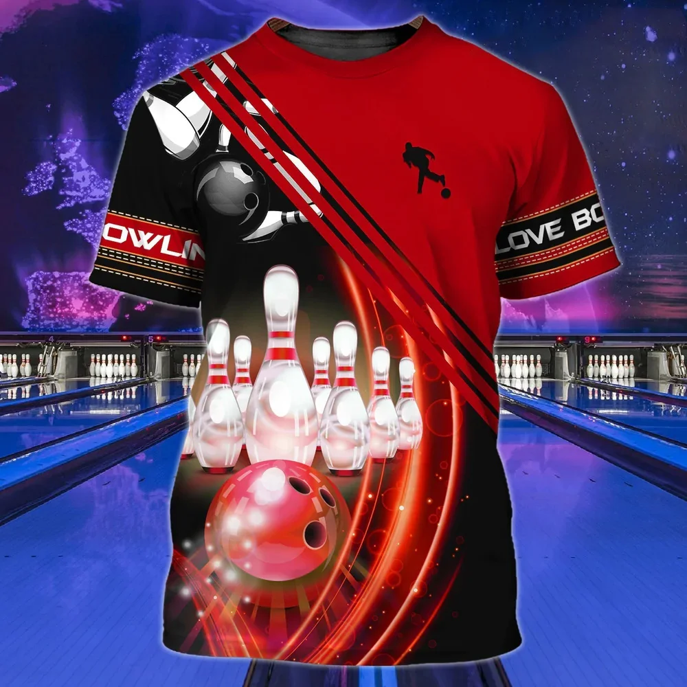 

T Shirts Men 3D Printed Bowling Jersey Tees Summer Causal Short Sleeve Tops O Neck Cotton Oversized Streetwear Men's Clothing