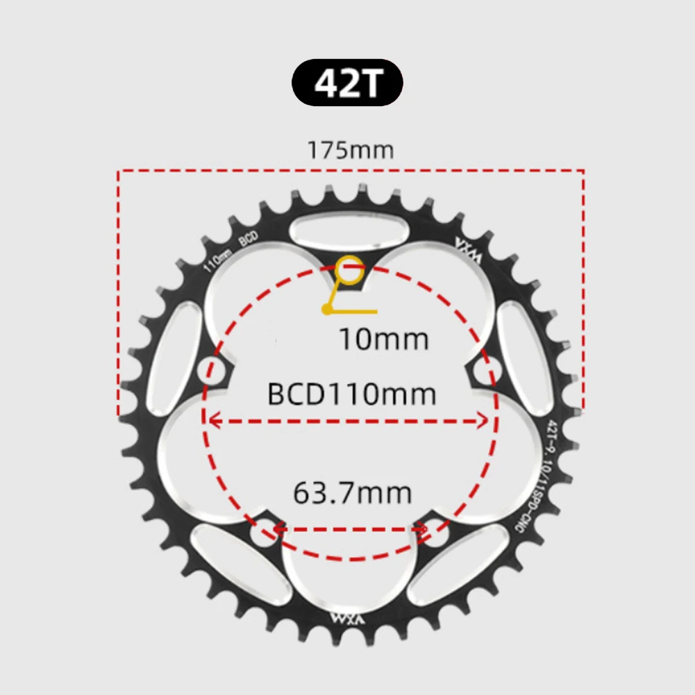 Precision Engineered Narrow Wide Tooth Chainring Suitable for Competitive Cycling Available in Popular Sizes of T42 to T48