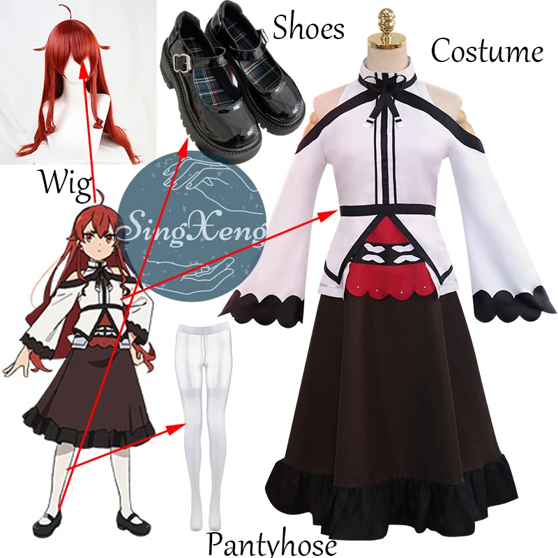 SingXeng Anime Jobless Reincarnation Eris Greyrat Cosplay Costume Game Suit Uniform Halloween Party Outfit Customize