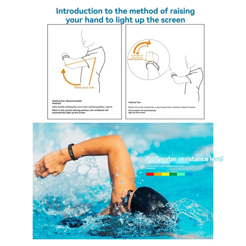 

LED Digital Smart Bracelet Waterproof Smart Clock Smartband with Body Temperature Monitor Smart Band Vibration Reminder-A09I