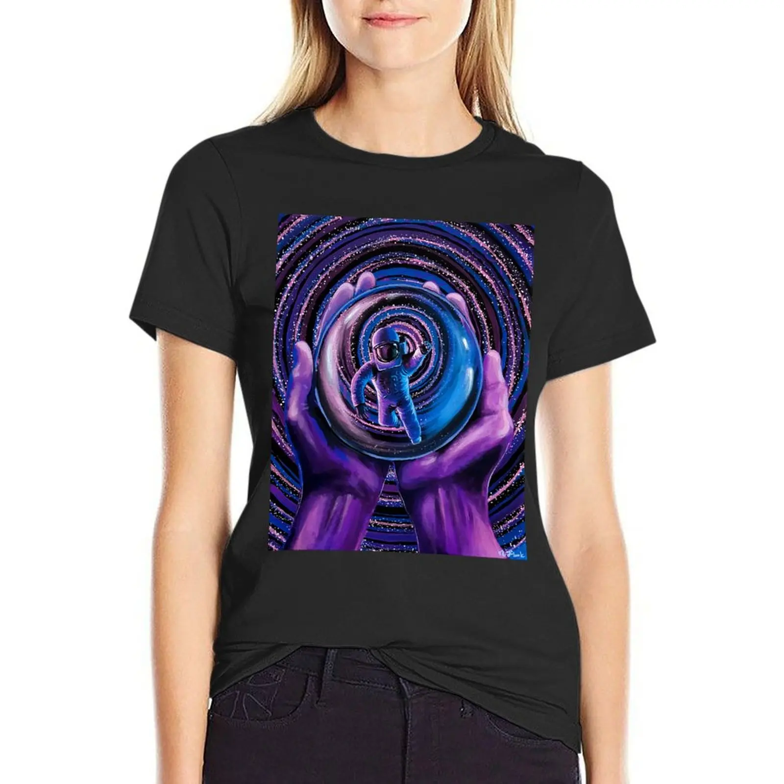 Camiseta de espacio Personal para mujer, ropa femenina, tops de talla grande, camisetas gráficas, camisetas para mujer