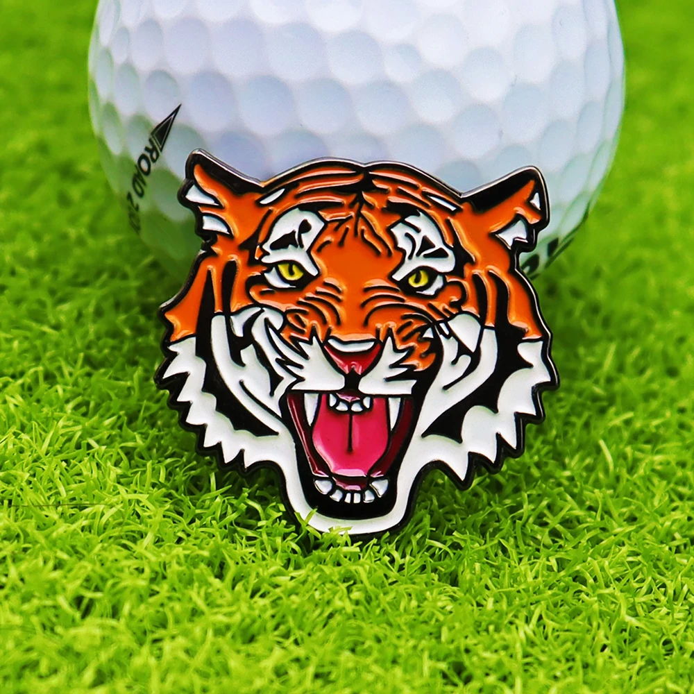 1 Pc Golf Cap Clips With Magnet Removable Metal Golf Hat Clip Magnetic Marker Unique Tiger Design Golf Accessories Drop Ship
