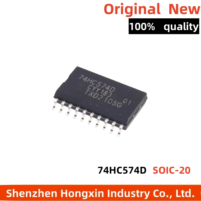 

10 pieces NEW 74HC574D SOIC-20 Three State Output Eight Channel D-type Positive Edge Trigger