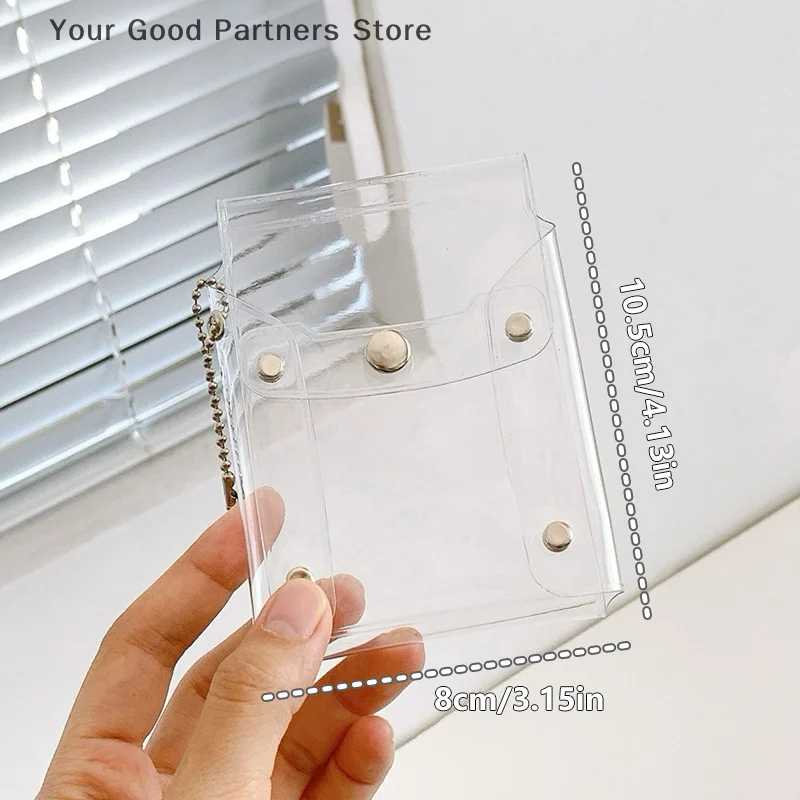 Étui porte-cartes à feuilles mobiles, sac de rangement Transparent en PVC, sac intérieur pour carnet de notes, pochette de couverture pour cartes, sac de rangement pour pièces de monnaie et rouge à lèvres
