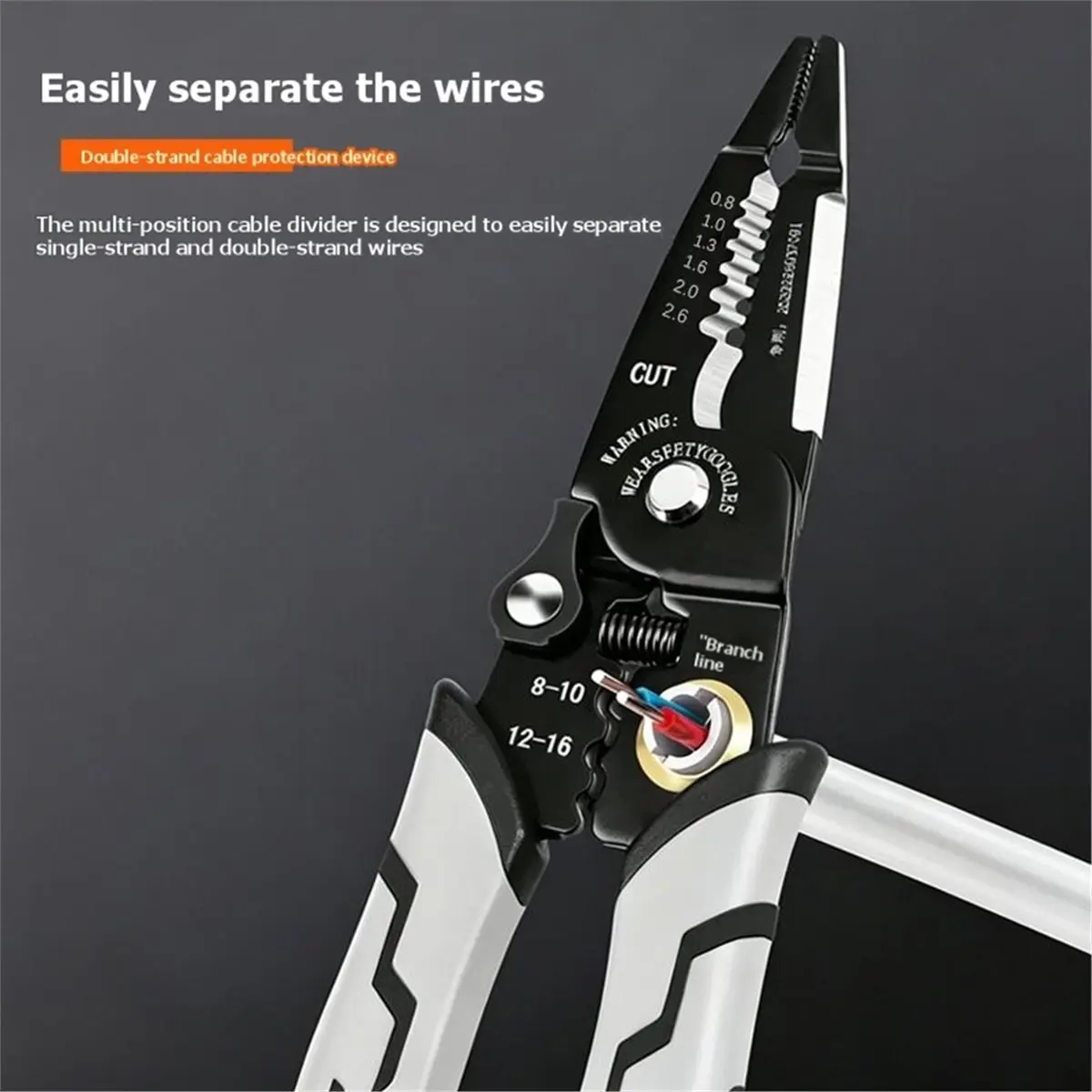 Multifunctional Electrician'S Wire Strippers -Non-Slip Handles, Features Wire Stripping, Cutting,and Crimping Functions.