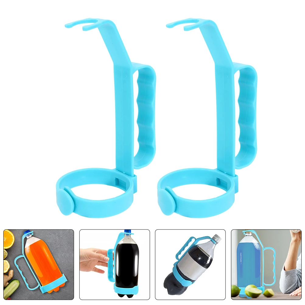 

2pcs Beverage Bottle Handle Sturdy Grip Outdoor Durable Drink Carrier Large Soda Bottles Reusable Leakproof Canister Stabilizer