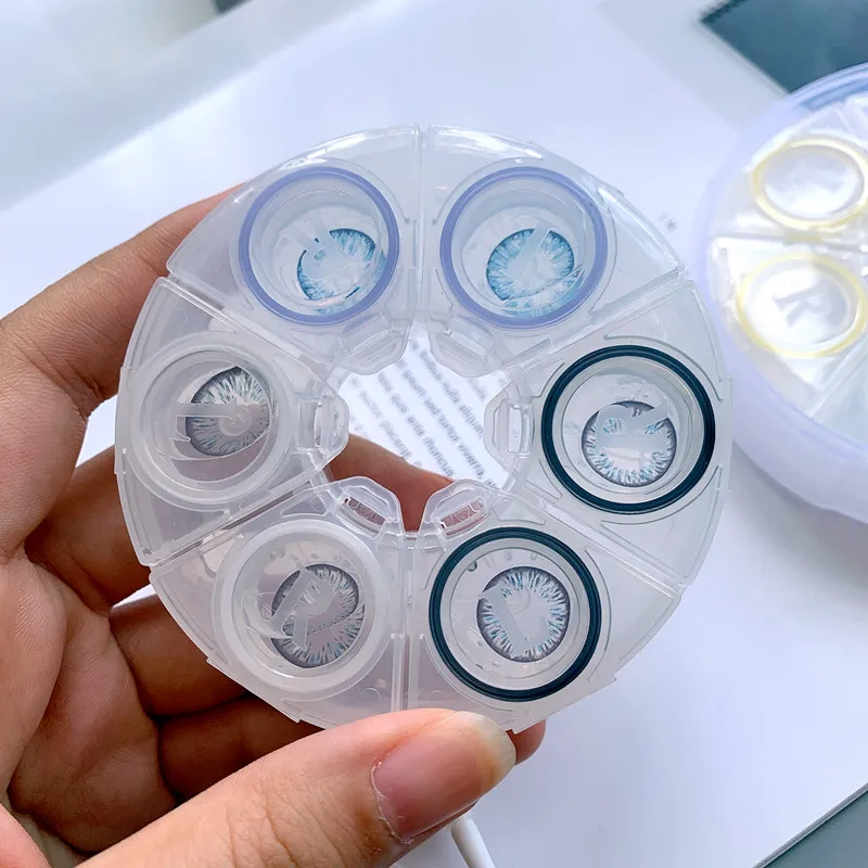 Large Reserves Contact Lens Case Women Lens Container Round Portable Travel Set Spectacle Case Gift For Girl