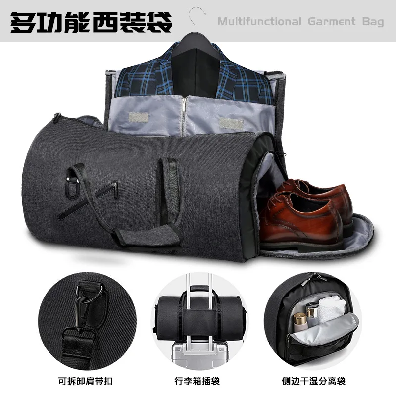 Multifunction Men Suit Storage Travel Bag Large Capacity Luggage Handbag Male Waterproof Travel Duffel Bag Shoes Pocket