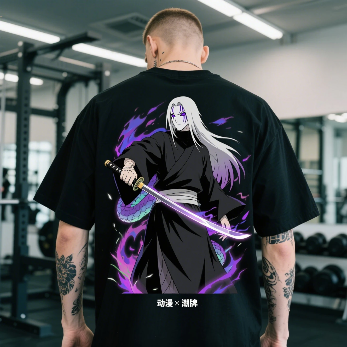 

Summer Pure Cotton Round-neck Short-sleeved T-shirts for Men and Women, From The Famous Anime "Naruto: Orochimaru"