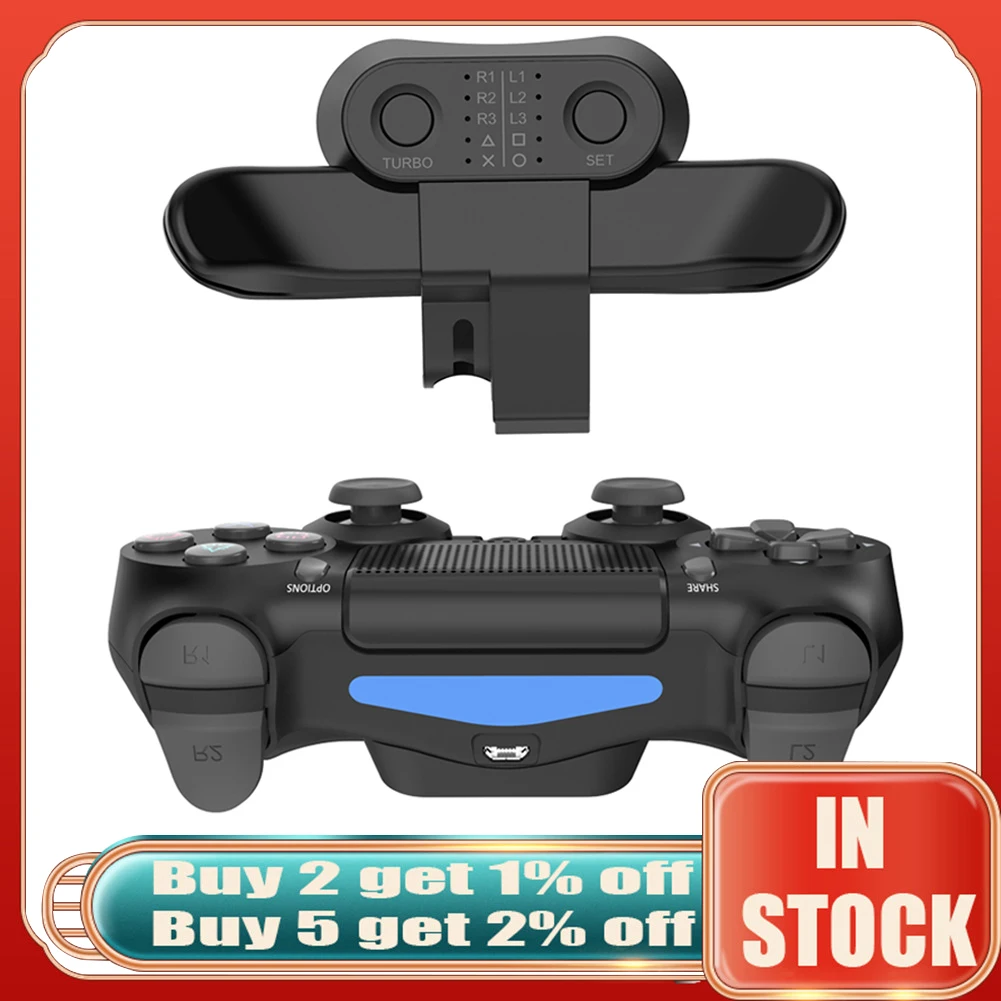 For PS4 Controller Back Button Attachment DualShock4 Rear Extension Adapter Gamepad Paddle Key With Turbo for SONY PS4 Accessory