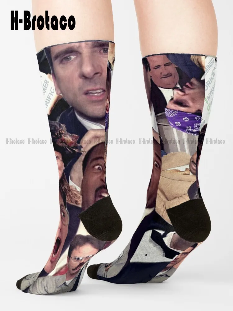 

The Office Mashup Tv Series Show Dwight Schrute Micheal Scott Socks Soccer Socks Women Harajuku Gd Hip Hop Cartoon Casual Art