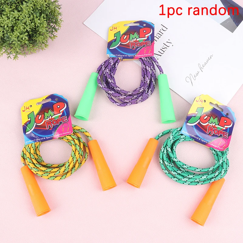 1Pc Plastic Handle Skipping Rope Color Random Gym Fitness Equipment School Group Sports Multi Person Jumping Rope