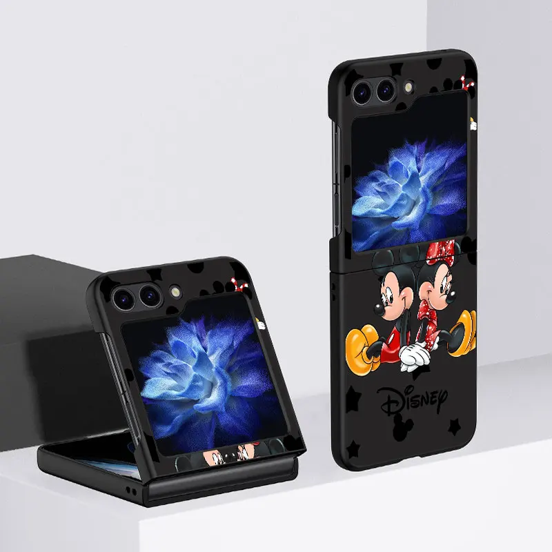 Coque de téléphone Disney Mickeyss pour Samsung Galaxy Z Flip5, 3, 4 Flip, zflip4, flip3, zflip5, z flip5, coque noire, mignon, couple