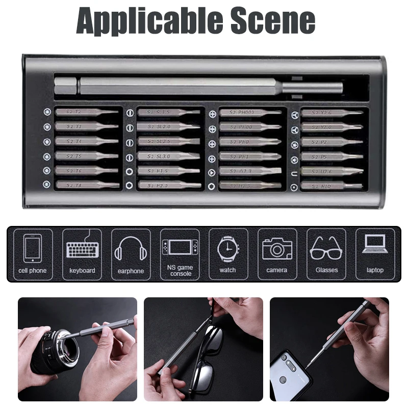 Imagem -04 - Magnética Chave de Fenda Conjunto com Alça Parafuso Bits Ferramentas para Xiaomi Iphone pc Multifunções Profissional Kit Ferramenta de Reparo 63 25 em
