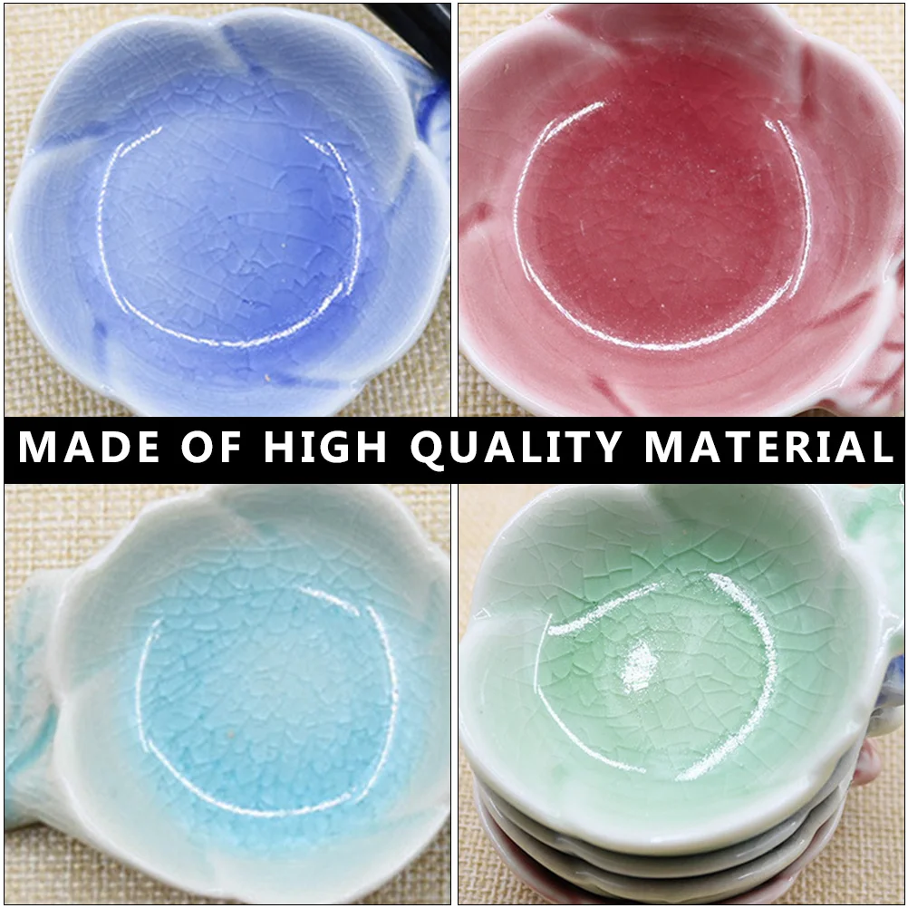 2 Pcs Plum Blossom Ink Plate Ceramic Dish Tray Calligraphy Brush Painting Bowl Creative