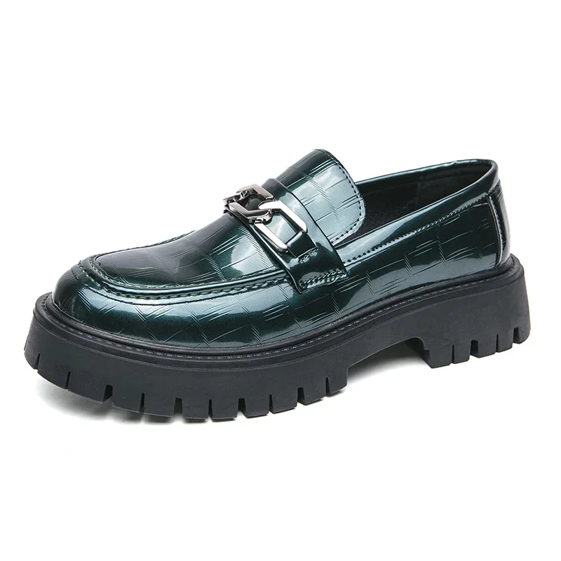 

Men's Leather shoes new thick sole increase casual men's shoes business casual walking loafers non-slip breathable sneakers