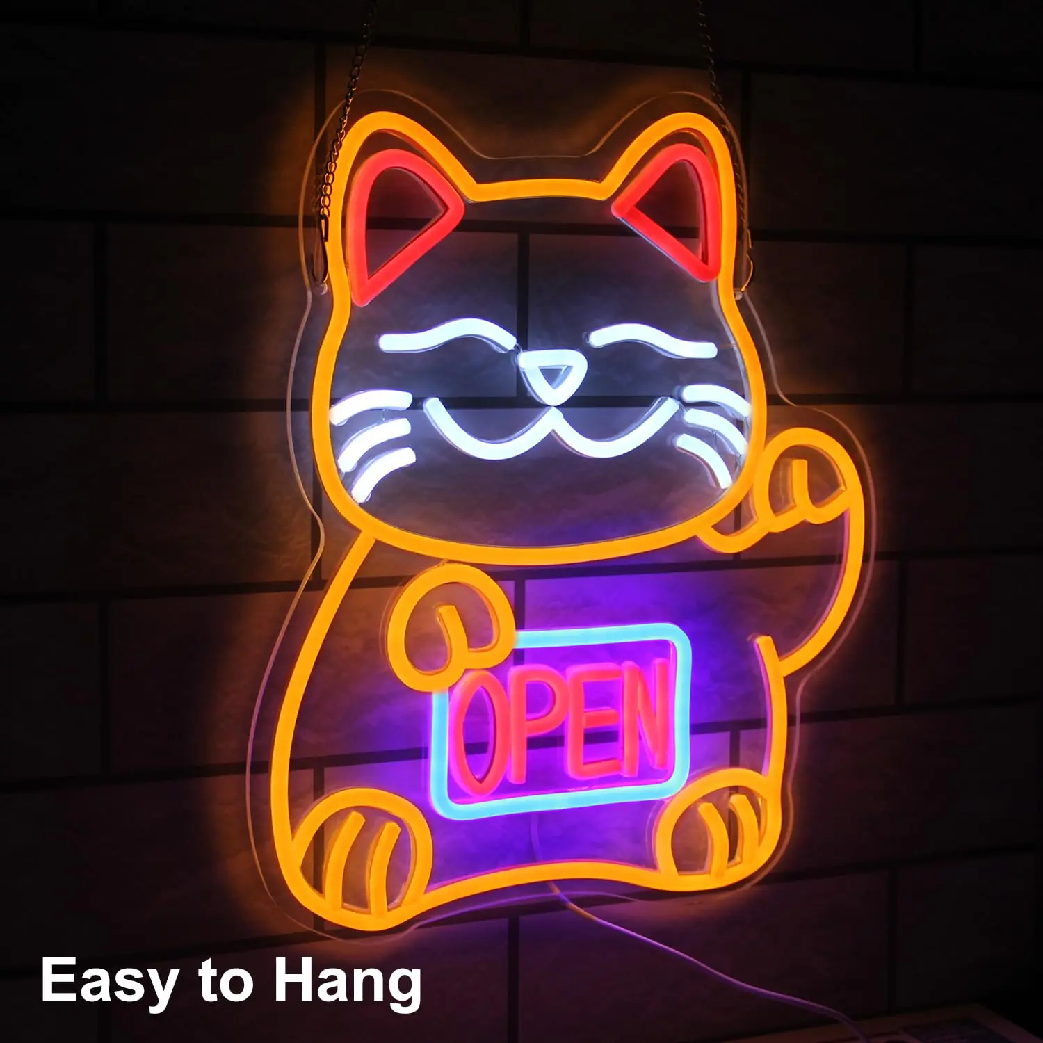 Cat Neon Sign Open USB Dimmable LED Sign  for Restaurant Ramen Shop Izakaya Sushi Bar Decor Business Openings Decor Gift