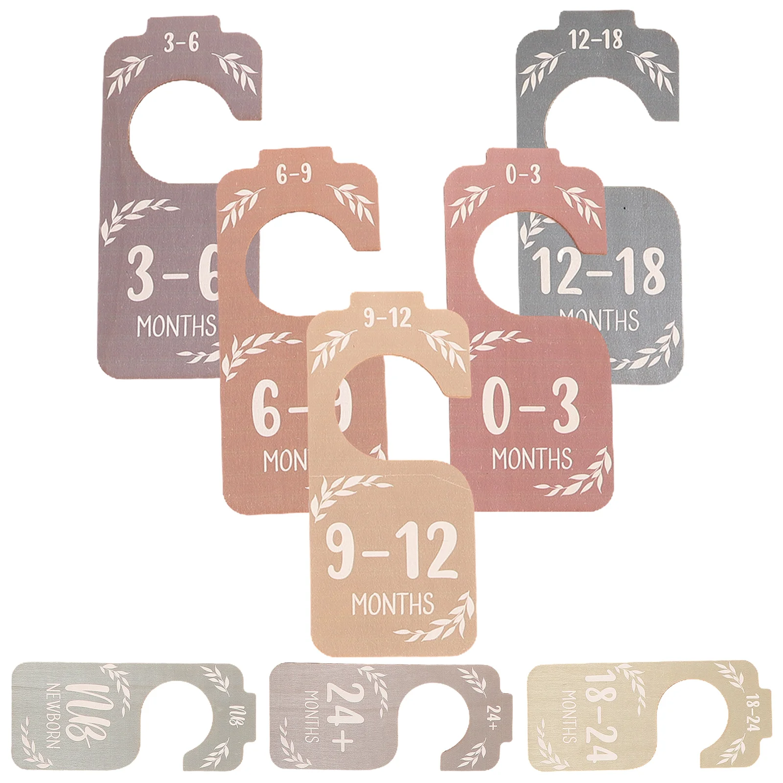 

8 Pcs Baby Wardrobe Colorful Classification Card Clothes Size Dividers Closet Organizer Storage Solution Wooden Infant Garment