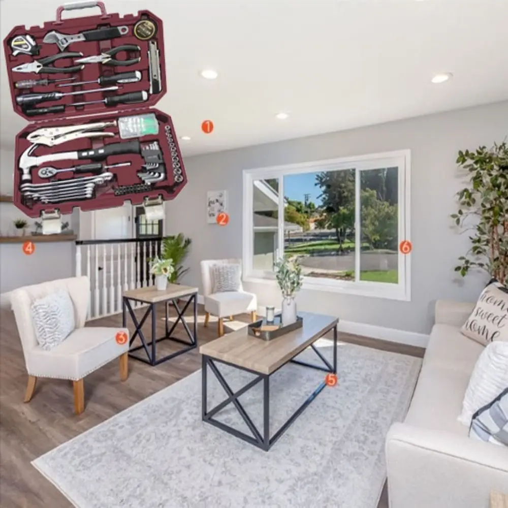 

Подарочный набор инструментов из углеродистой стали, многофункциональный жесткий чехол, набор ручных инструментов, 12 В/21 В, литиевая беспроводная зарядка, бытовая техника, ящик для инструментов