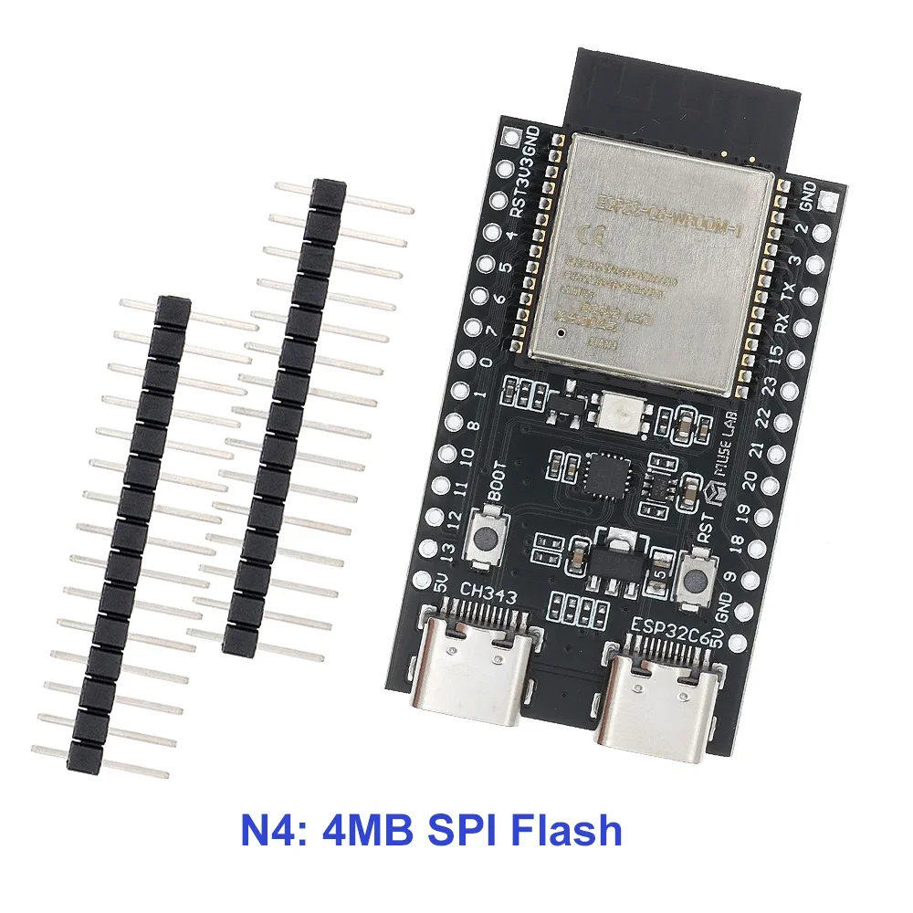 Placa de Desenvolvimento Dual Type-C da Internet das Coisas para Arduino, ESP32-C6, ESP32, WiFi,Bluetooth, ESP 32 Core, DevKit C