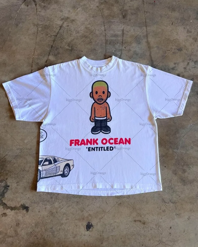 Y2k الرجال الشارع الشهير قصيرة الأكمام المألوف الكرتون طباعة تصميم القمصان العصرية وغير رسمية القوطية Harajuku المتضخم تي شيرت