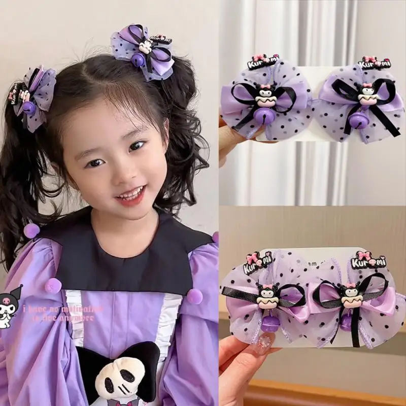 

Cute Sanrios Kuromi My Melody Cinnamoroll Hair Clips Girl Cartoon Bow Modeling Princess Ribbon New Festival Gift Fashion