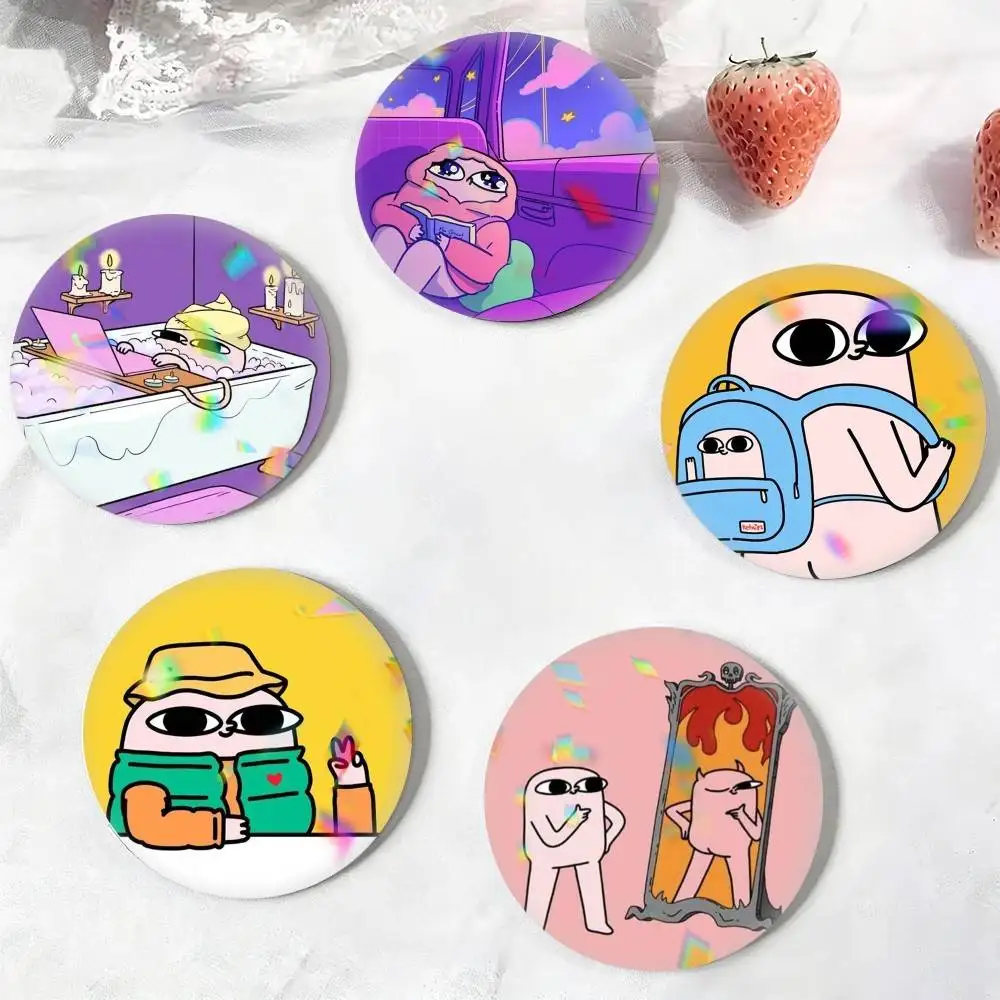 Cute animation K-Ketnipz  25 32 44 58 75mm Badges Personalized Round Brooches Pins Accessory Gift