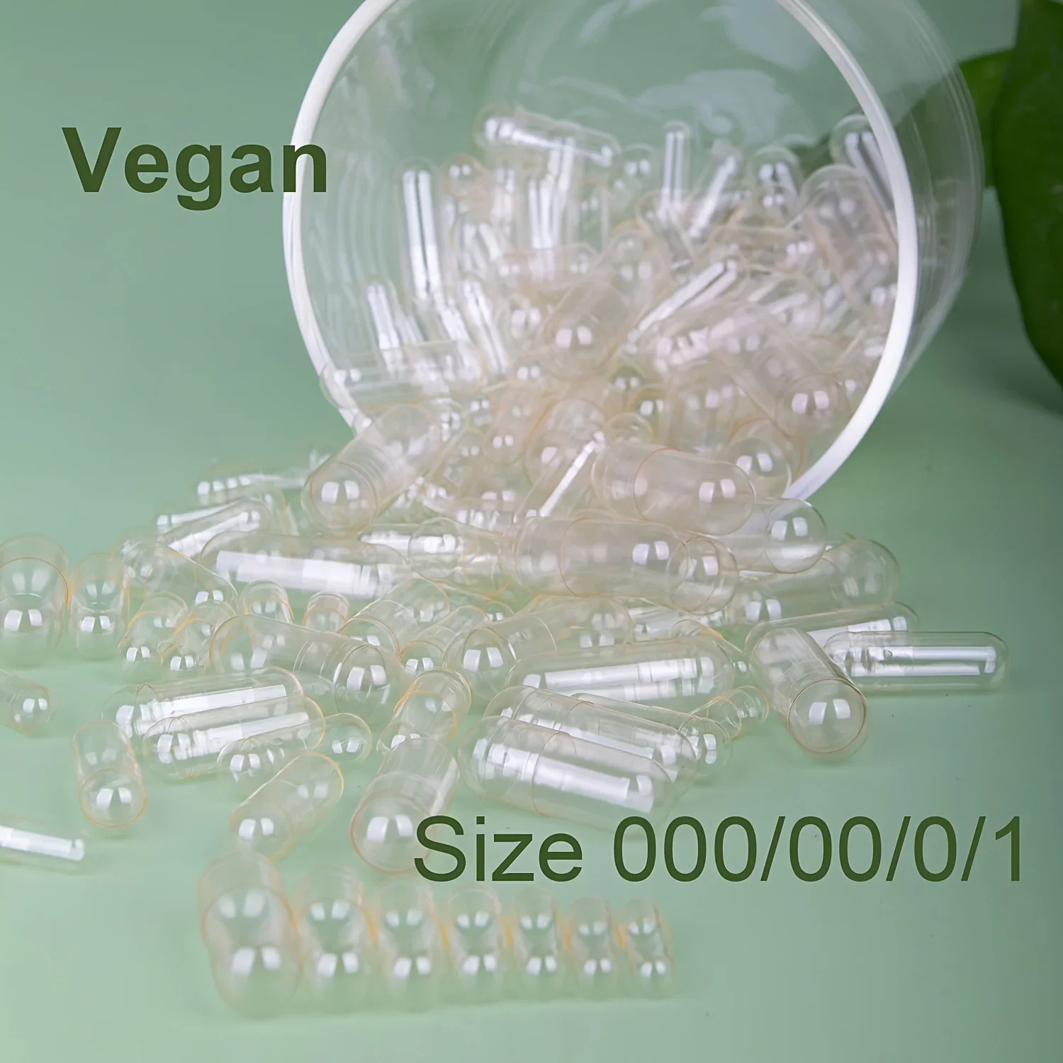 Capsules Empty, Clear Empty Vegan Capsules 100 Count with Filling Spoon, Vegetarian/Vegetable Pill Capsule, Large Size for Pill