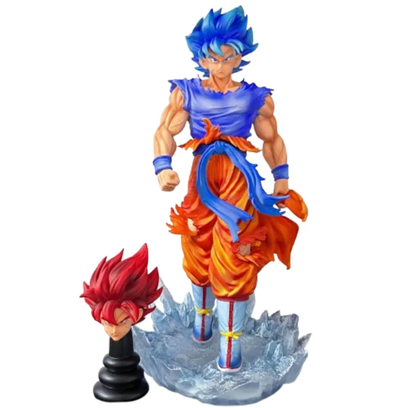 

35cm Son Goku Action Figures Dragon Ball Z Figura with Two Heads DBZ Super Saiyan Model Anime Figurine Peripheral GK Statue Gift
