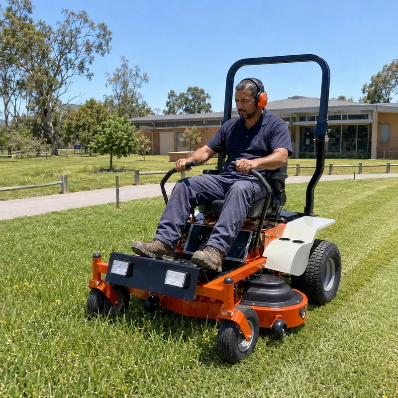 Professional Zero Turn Mower 50 Inch Cutting Width with Adjustable 1.5 to 5 Inch Cutting Height Commercial Lawn Mowing
