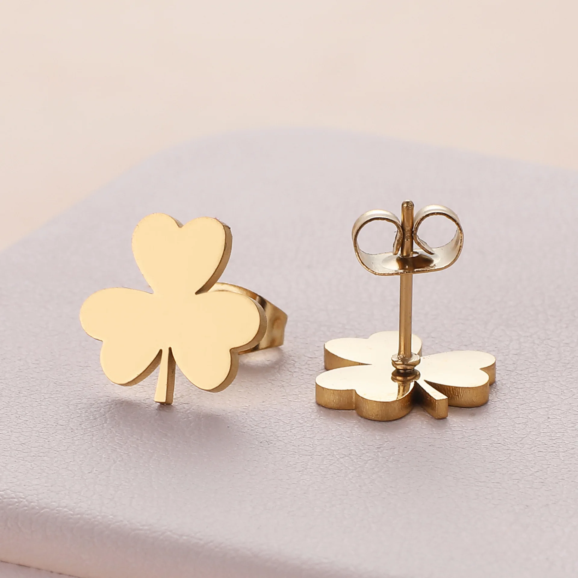 2024 new fashion stainless steel love clover earrings product temperament all match birthday anniversary earrings small gift