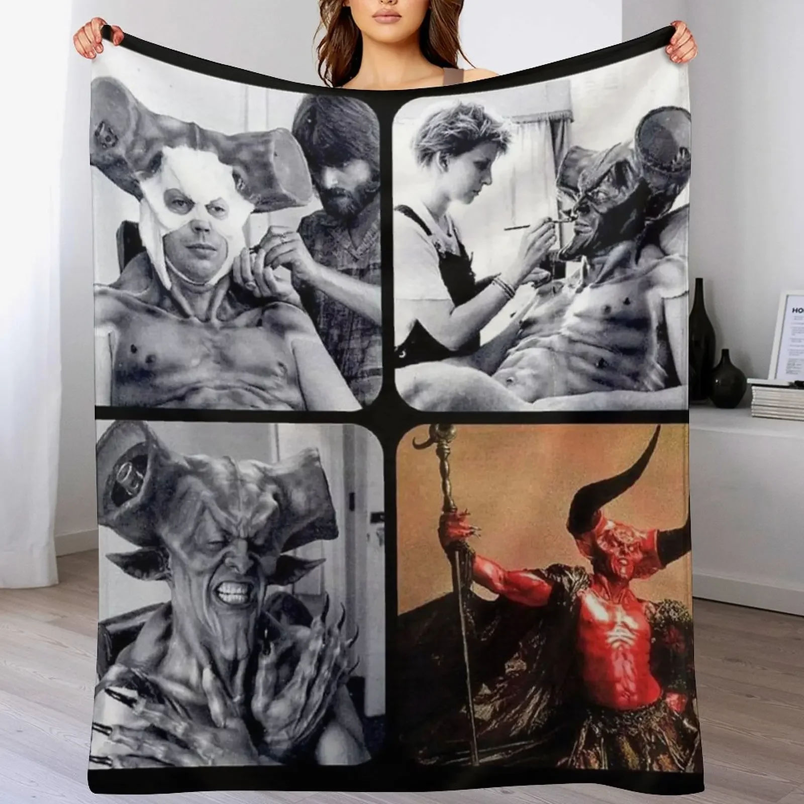 

New The LEGEND Tim Curry, Lord of Darkness Throw Blanket Furrys Soft Plush Plaid Travel Blankets