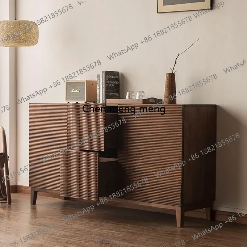 

F150Italian minimalist side cabinet wine cabinet solid wood entrance living room locker