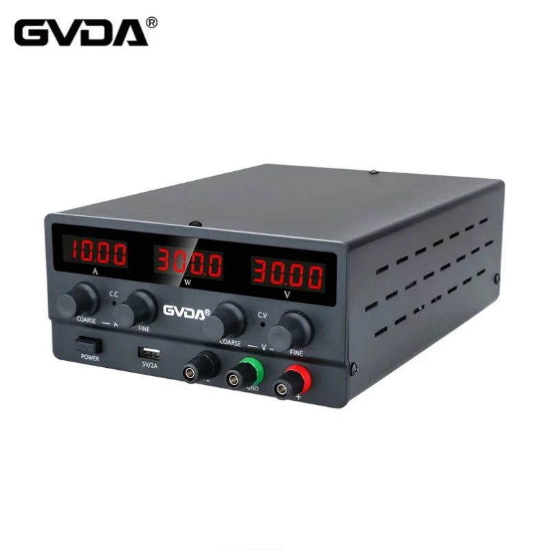 

GVDA Adjustable DC Power Supply 30V 10A Lab Power Supply 300W Voltage Regulator Stabilizer 60V 5A Switching Bench Power Source
